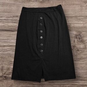 Blue Canoe Organic Cotton Button Front Midi Skirt